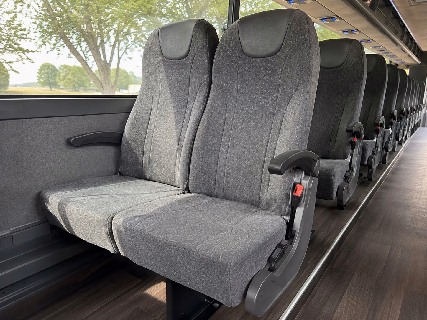 56 passenger charter bus inside