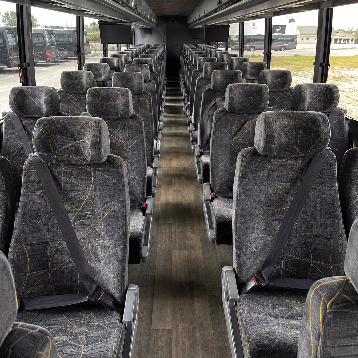 56 passenger charter bus interior